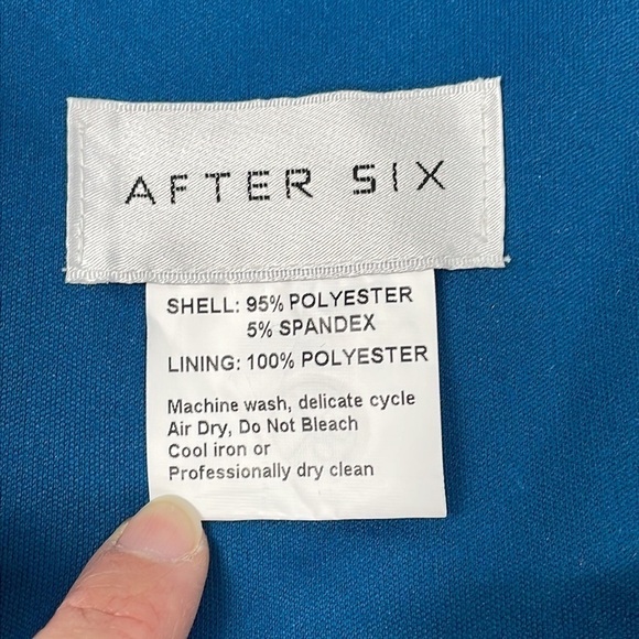 NWT After Six Cowl Neck Velvet Gown Bridesmaid Dress Dutch Blue 1541 Sz 16 - Picture 11 of 12